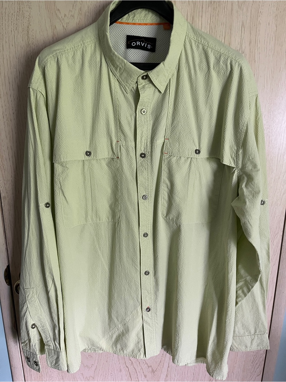 Orvis Open Air Caster Shirt Men Green Long Sleeve Vented Fishing Performance XXL